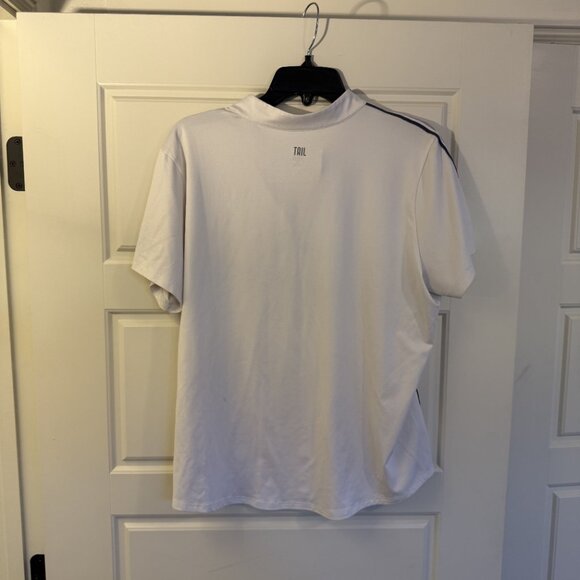 Tail Golf Polo Shirt White with Stripe Detail Stretchy Activewear Top Size XL - Picture 6 of 10